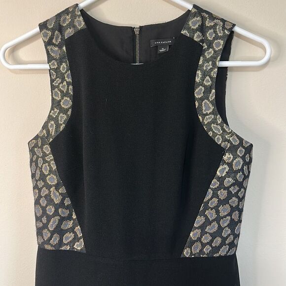 Beautiful Ann Taylor Fitted Dress ~Metallic Leopard Print - Picture 6 of 8